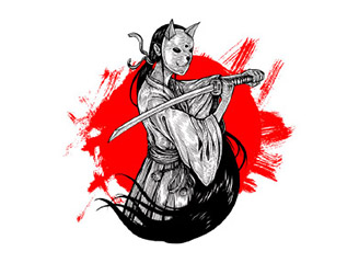 18款矢量日本武士插画