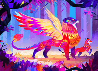 23款矢量梦幻唯美部落图腾神话插画