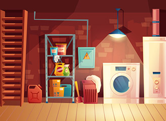 247款矢量室内空间场景插画