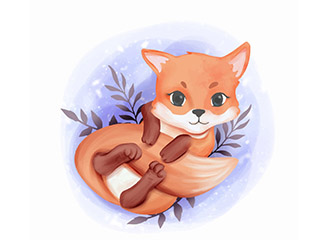 25款手绘卡通可爱小狐狸插画