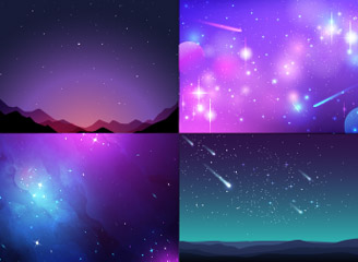 91款矢量星空星云插画背景