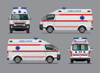 81款救护车医疗急救插画