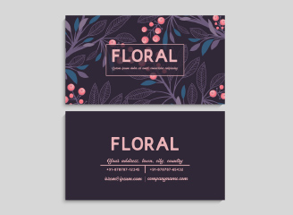 103款小清新手绘花草女性文艺名片设计模板