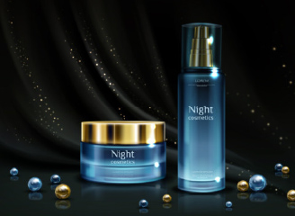 47款矢量奢华美容手绘化妆品护肤品产品背景模板