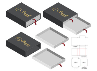 67款抽屉盒产品包装盒抽拉式礼品盒刀版