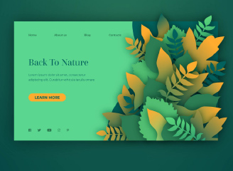 24款矢量小清新植物风景插画模板