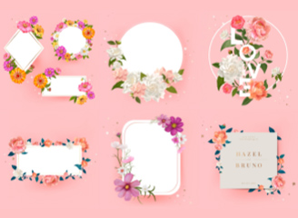 218款小清新欧式矢量鲜花边框