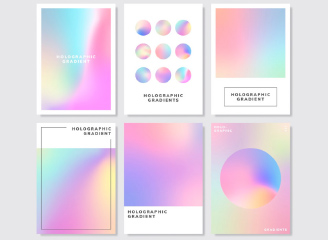 104款扁平化渐变彩色抽象镭射蒸汽波背景