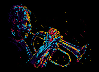 11款矢量墙绘音乐演奏家