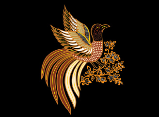 20款矢量蜡染传统名族风凤凰花纹