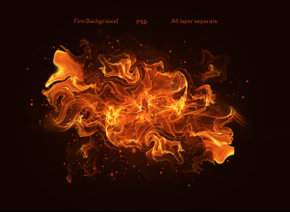 25款分层华丽免扣火焰火苗元素
