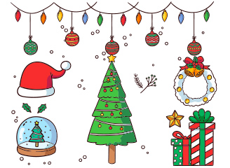 18款圣诞节装饰设计元素