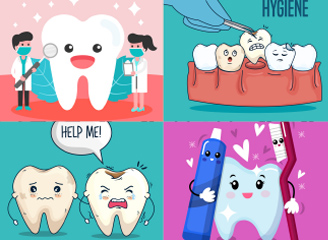 78款卡通牙齿插画