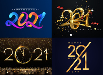 142款2021年份数字图形设计元素