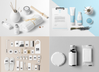 27款民宿公寓酒店VI贴图样机