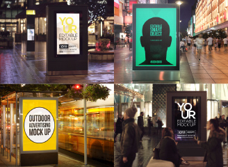 71款户外灯箱广告牌样机