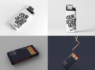 8款塑料打火机火柴盒样机