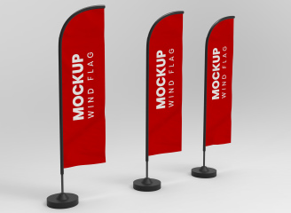 10款活动注水刀旗户外广告样机