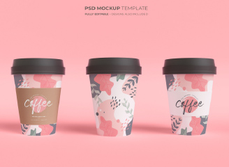 5款饮料杯咖啡杯奶茶杯样机