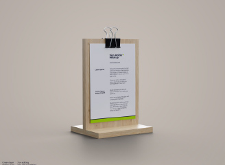 4款木质桌牌台卡台签菜单样机