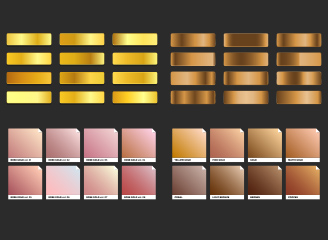 93款华丽金色金属玫瑰金质感渐变配色