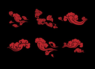 231款矢量中式古风祥云图案