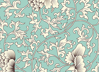 25款矢量古风中式中国风花草底纹