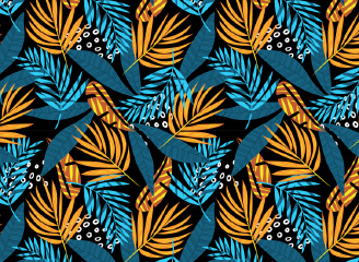 150款矢量无缝拼图植物枝叶花纹