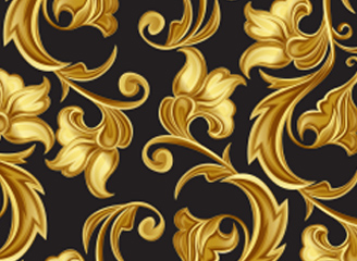 6款矢量欧式金色花纹