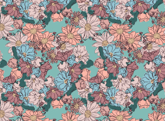 39款矢量小清新手绘无缝拼接花纹