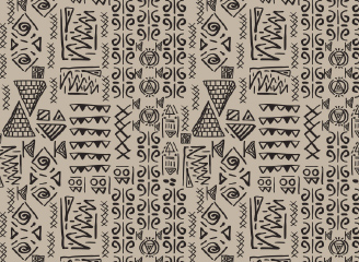 20款矢量无缝部落文化符号花纹