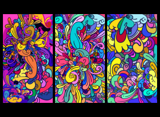 12款矢量手绘抽象潮流七彩艺术涂鸦背景