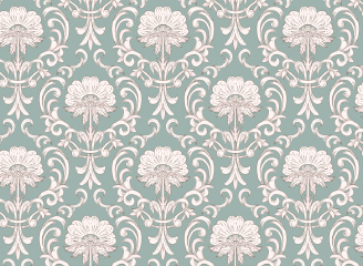 46款矢量巴洛克风格洛可可无缝布纹花纹