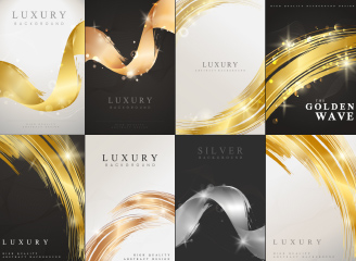 18款矢量华丽金色质感背景