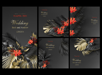 29款矢量金色植物背景