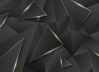 17款矢量华丽金色抽象低面三角形多面体黑色背景