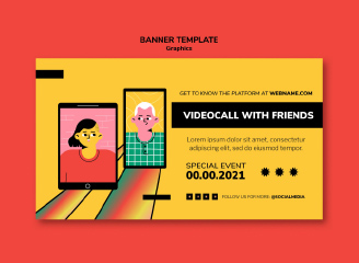 14款简约远程会议在线视频教育广告模板