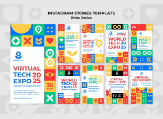 16款设计构成艺术抽象图形企业形象广告海报单页banner模板