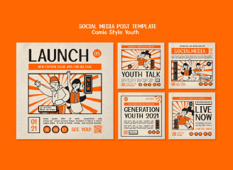 11款简约卡通手绘插画招聘广告企业形象海报单页DM模板