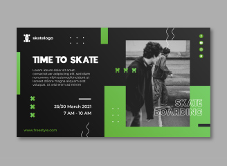 9款滑板体育健身运动海报广告模板