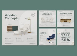 11款电商家具软装产品促销活动海报单页banner