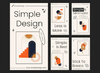 11款简约艺术抽象几何图形活动海报单页banner模板