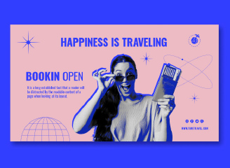 5款复古风格旅行时尚服装美容产品海报单页模板