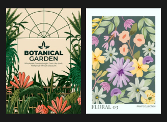 103款花卉花朵植物园艺花店促销海报