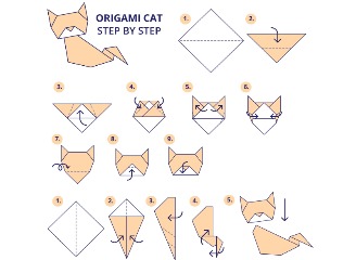 62款折纸步骤教程矢量图