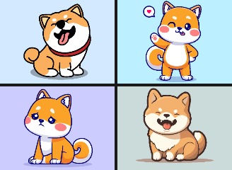 128款可爱卡通柴犬插画