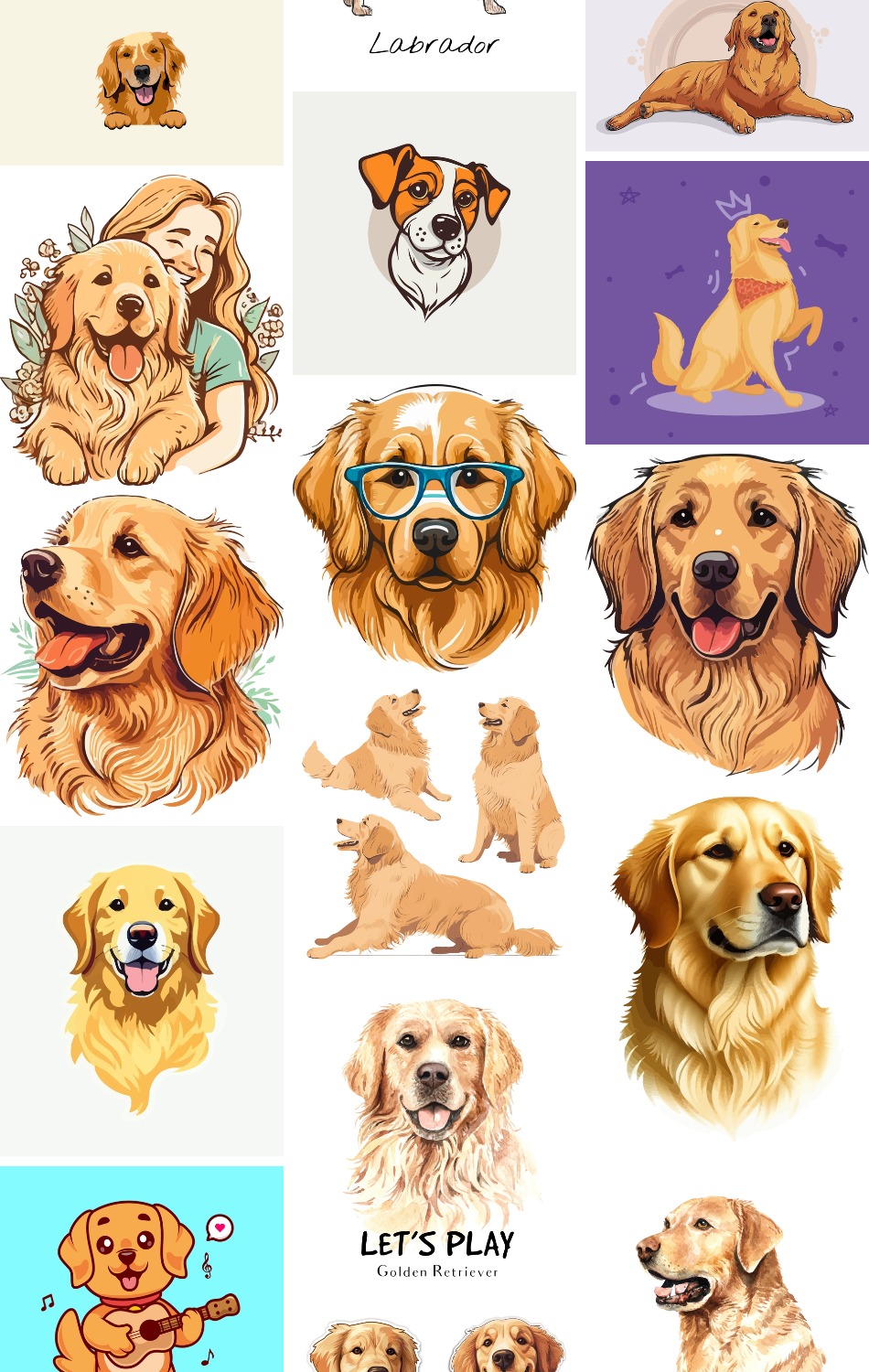 拉布拉多犬插画