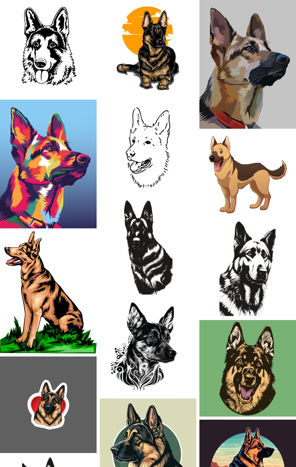 德国牧羊犬插画