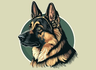 46款德国牧羊犬插画