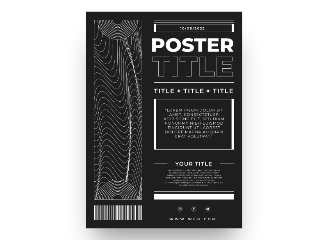 9款抽象y2k风格线条海报